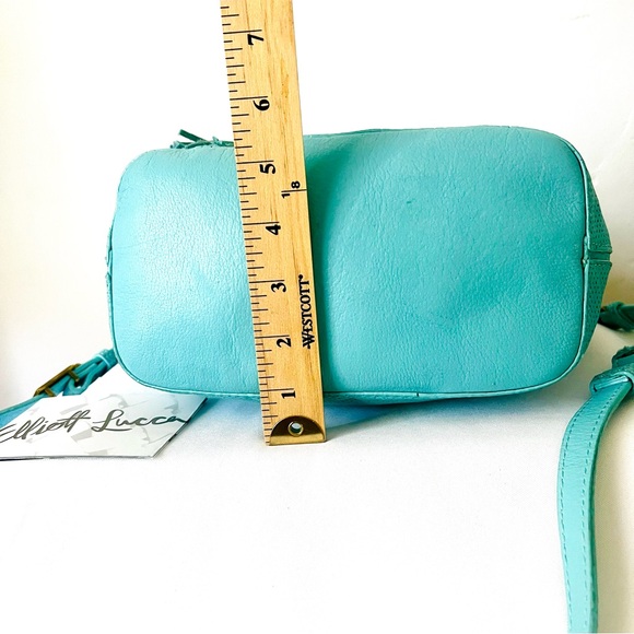 ELLIOTT LUCCA Women's Perforated Leather Crossbody Bucket Bag - Picture 13 of 13